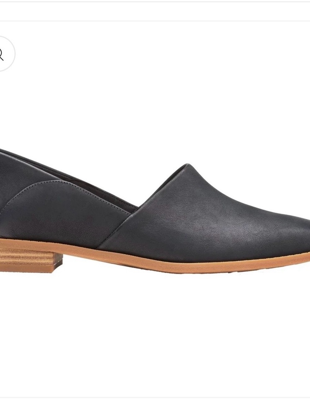 Clarks Pure Belle Black Leather Loafers with Tan Sole Size 8.5